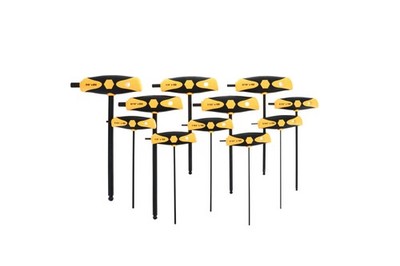 Wiha 33494 11-Piece Soft Grip T-Handles Ball Hex Inch Dual Drive