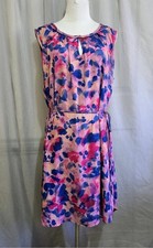 Simply Vera Wang Dress s.16 Pink & Blue Sleeveless Waist Tie