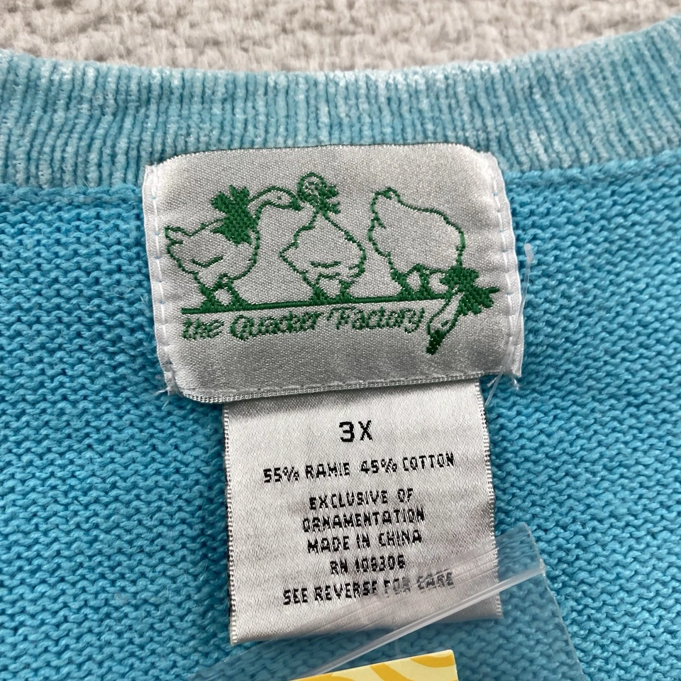 Vintage Quacker Factory Sweater Womens 3X 3XL Blue Snowflake Christmas New - Image 4 of 4
