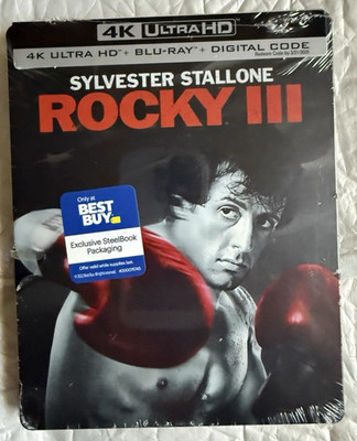 Rocky 3 III 4K SteelBook (4K UHD + Blu-ray + Digital) SEE PICS!!! TINY SCRATCH!!