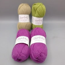 Knit Picks Wool of the Andes Yarn – 2 Tulip 1 Avocado 1 Snickerdoodle 4 skeins 