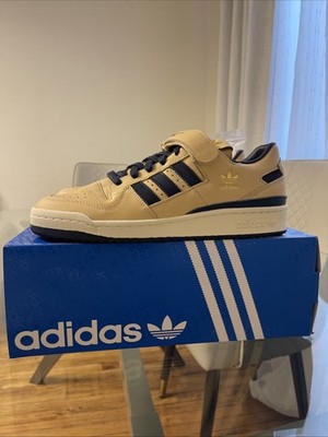 adidas Forum 84 Low Blue Thread Beige Tan Gold Men's Size 10 FY7792 2021