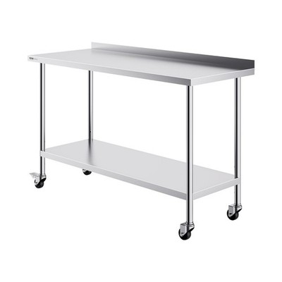 VEVOR 24 x 60 x 40 Inch Stainless Steel Work Table, Commercial Food Prep Worktab
