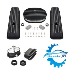 Short Valve Cover W 2 Breather Combo 12 Air Cleaner For Sb Chevy 1958-1986