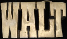 KJ08115 NOS VINTAGE 1970s CUT-OUT NAME WALT SOLID BRASS BUCKLE