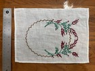 Hand Embroidered Vintage Floral Fabric Dresser Doilies, 2 pc cotton set — photo 8