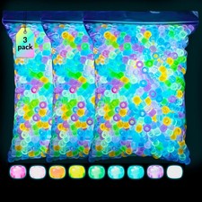 3200 pcs Glow in The Dark Pony Beads for Bracelets, 6x9mm Acrylic Neon Hallo...