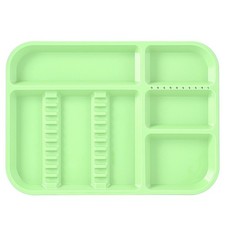 1pc Dental Medical Autoclavable Trays Purple Divided Separate Setup Tray Green