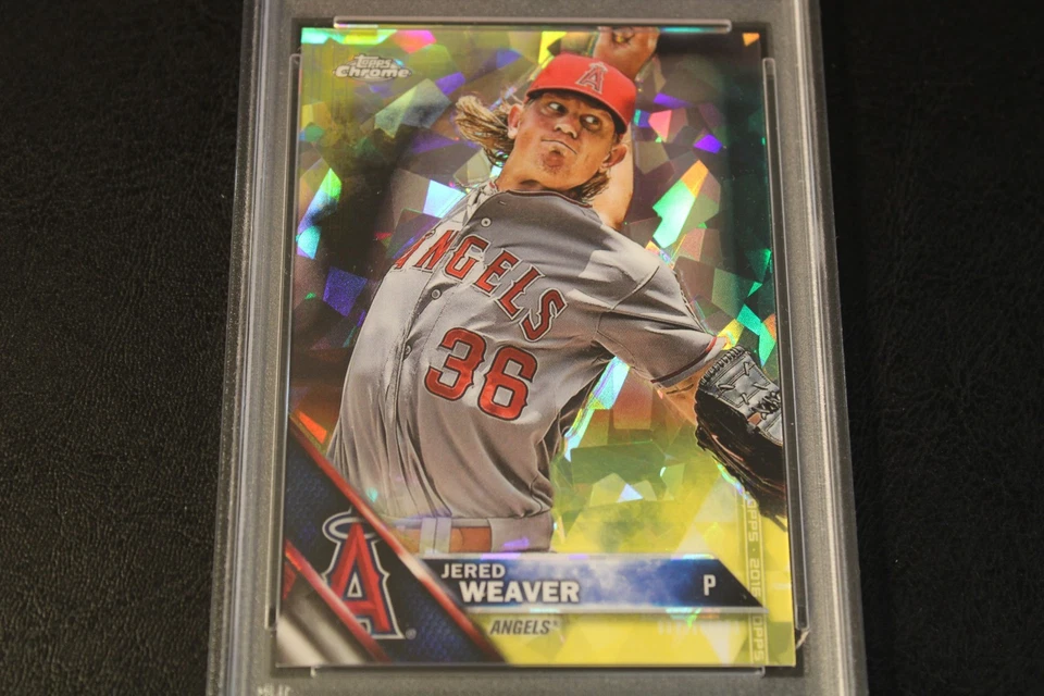 Topps 2016 cromo - edición zafiro - dorado - Jered Weaver 2/5 - PSA GEMA COMO NUEVO 10 Foto 2 de 4