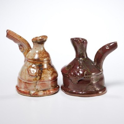 John Glick (American, 1938-2017) Plum Tree Pottery Handbuilt Vessels Jugs 2Pcs.