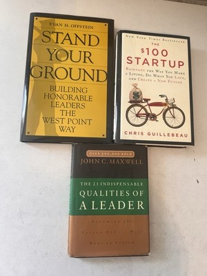SET OF 3 Business Leadership Books Hardback Ground, $100 Startup, A Leader