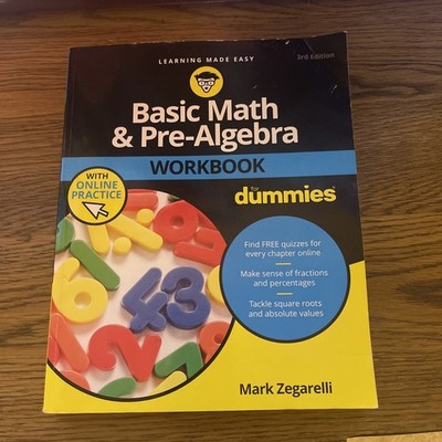 Mark Zegarelli Basic Math & Pre-Algebra Workbook For Dummies with On (Paperback)