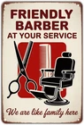 Barber Shop Friendly Barber Tin Metal Signs Home Décor Vintage Barber Shop Sign