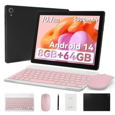 Tablet 10 inch Android 14 Tablet 8 64GB RAM Octa-Core 1280 800 w/Keyboard Mousse