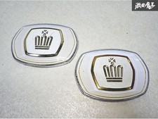 Toyota Genuine S110 Crown 1980 1990 Emblem Pillar Ornament Set Of 2 White Gold