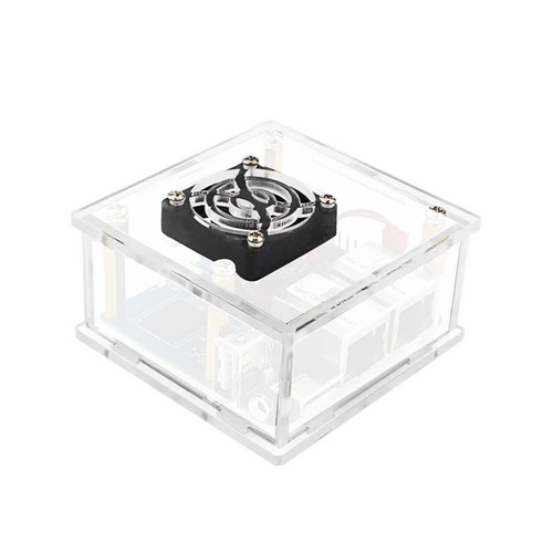 Clear Acrylic Case Cover Shell With Fan Heat Sink For Orange Pi R1 Plus LTS