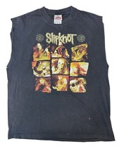 Vintage 2003 Slipknot T Shirt XL Cut Off Sleeves Double Sided Band Tee