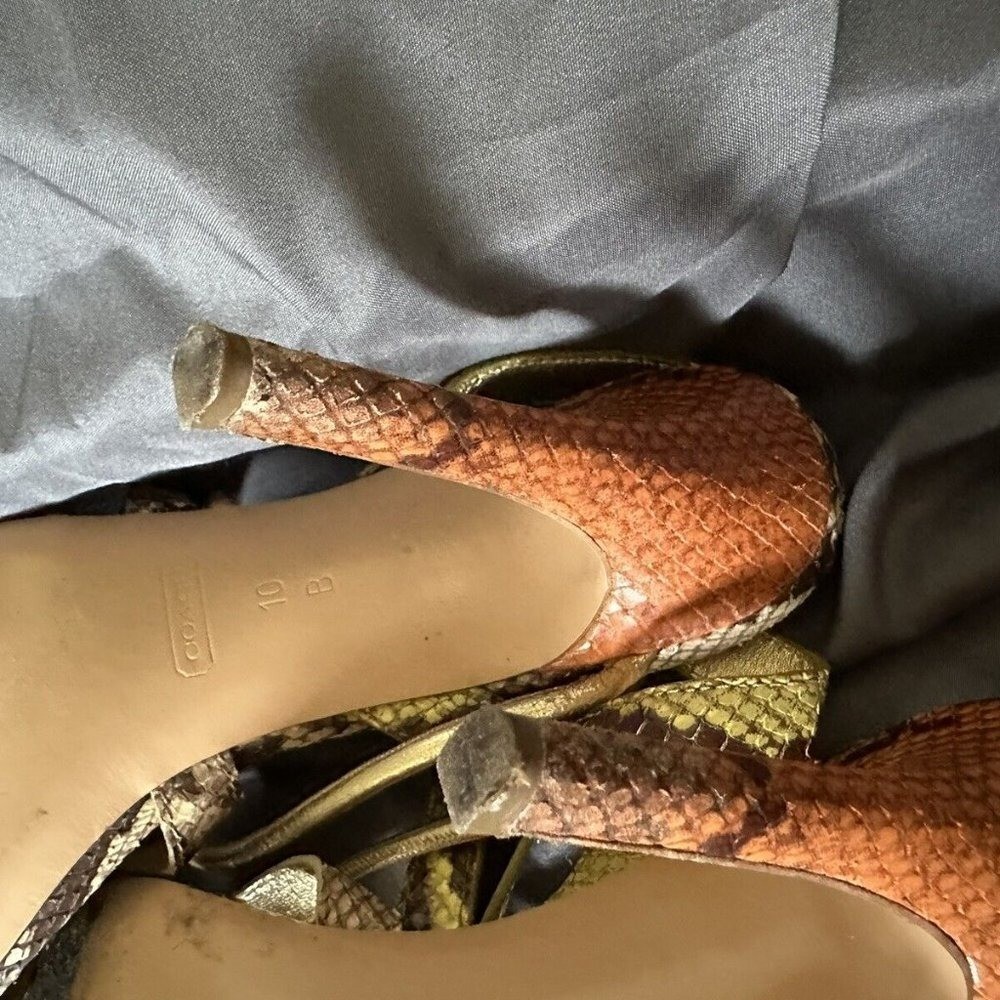 Coach Florence Women's Heels Printed Python Snake… - image 16