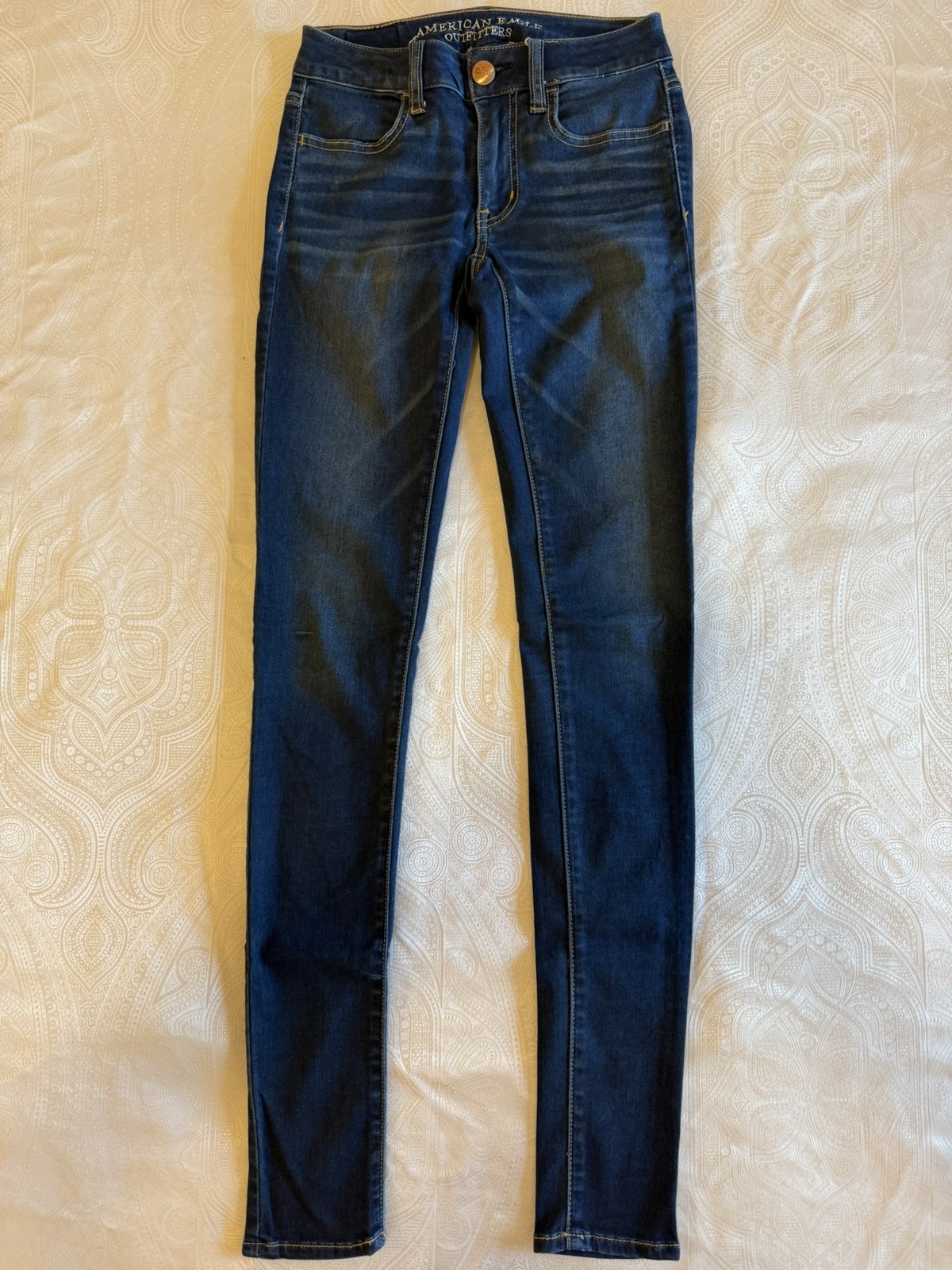 American Eagle Solid Dark Blue Jegging Skinny Jea… - image 1