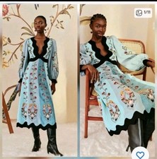 M/L Farm Rio Swan Linen Mididress * READ