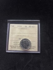 Canada 5 cent five cents - 1959- ICCS - MS63