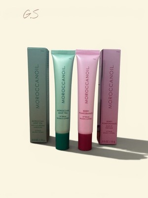 2x Moroccanoil ~ Lip Balm ~Berry Pomegrante~ 0.5 oz & Mint Tea ~0.5 oz / NIB!