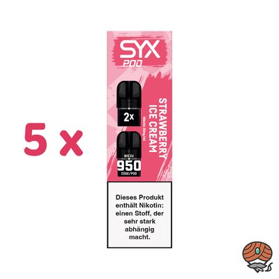 SYX POD STRAWBERRY ICE CREAM, 20mg/ml Nikotin, 5x 2 Pods