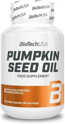 BioTechUSA Pumpkin Seed Oil | Kaltgepresst | 600mg pro Softgel | 60 Kapseln