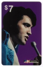 Elvis Presley Singing IN Mikrofon 1970 Close-Up Lila Epe Probe Handy Karte