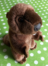 Biber Plüschtier Kuscheltier braun Knopfaugen CE Fell Werbegeschenk Stada weich