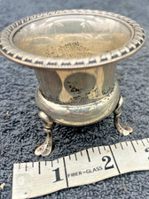 antique sterling silver cup toothpick holder footed feet vintage