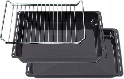 Icqn zestaw 2 blach do pieczenia 445x375 mm 25/50 mm z rusztem, emalia