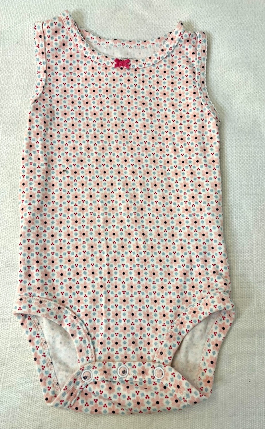 Carter’s Baby Bodysuit 12M Pink Floral Sleeveless One Piece