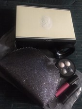 MAC Keepsakes Silver Mineralize Eye Shadow Quad Rich Lipstick Glass Glitter Bag