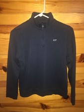Vineyard Vines Saltwater 1/4 Zip Sweatshirt Boys Navy Pullover Size L 16