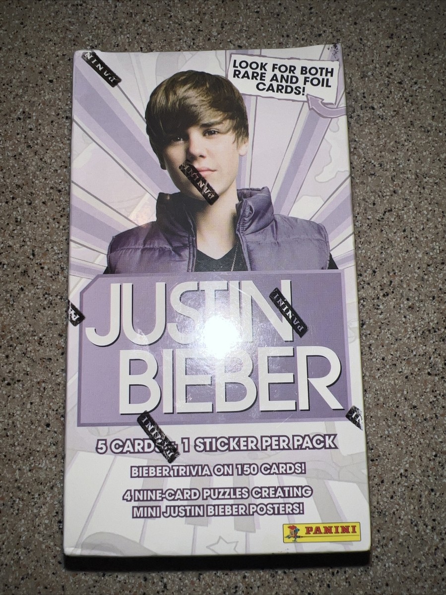 1 Sealed Box JUSTIN BIEBER 2010 Panini Trivia cards 5 cards +