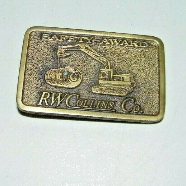 Vintage R.W. Collins Co. Construction Heavy Equipment Safety Award Belt
