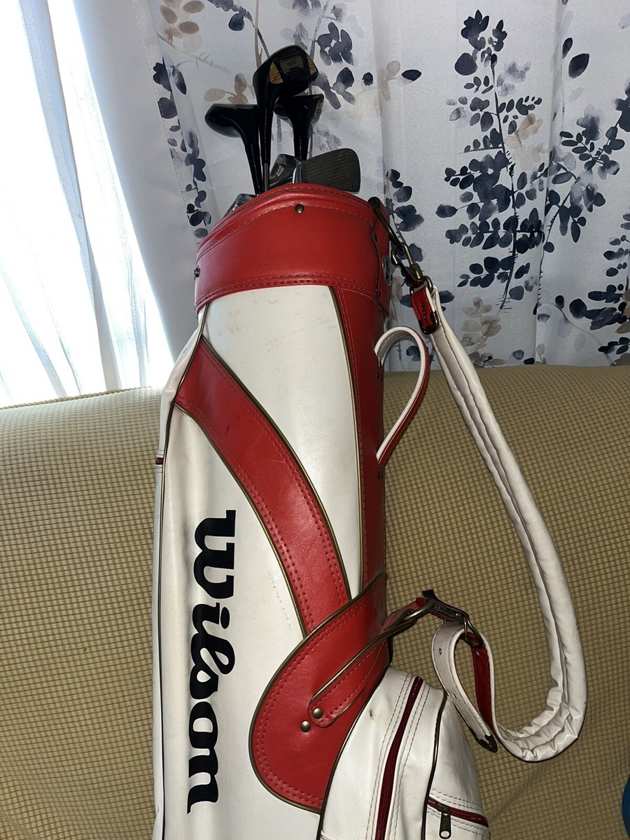 Vintage Wilson Red & White Golf Bag With Clubs | eBay