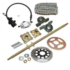 44" For Go Kart ATV Rear Live Axle Kit Sprocket Hub Brake Assembly Chain Disc