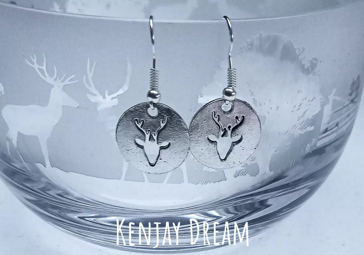 Silver deer earrings sale