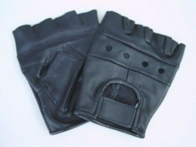 Lederhandschuhe fingerlose Handschuhe XL Leder Fingerlinge Autofahrerhandschuh