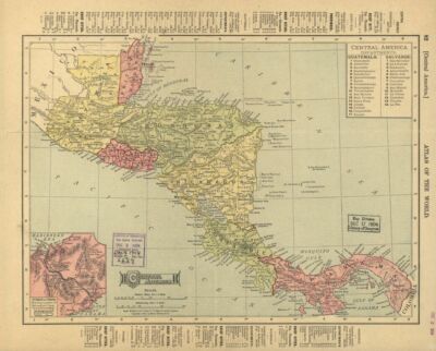 20'' x 24'' 1904 Map Central America