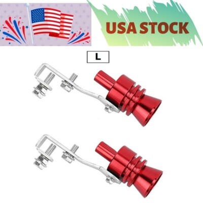 Red L Auto Motorbike Exhaust Turbo Sound Whistle, Amplifier Aluminum Alloy