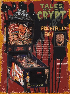 Data East Tales From The Crypt Pinball 9'' x 12'' Metal Sign