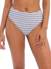 Freya New Shores Blue Stripe High Waist Brief Swim Bottom Size Medium L77525