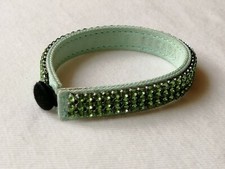 Original ESCADA Armband Textil Glitzer/Strass-Steine Grün NEU