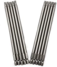 10PCS 6"/150mm T27 Torx Head Screwdriver Bit Set, 1/4 Inch T27, 150mm/6inch 