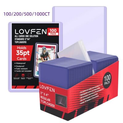 100/200/500/1000CT 3x4 Toploaders & Free Sleeves For Standard 35pt Trading Cards