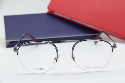 NEW FENDI FF M0106 V6T GUNMETAL AUTHENTIC EYEGLASSES W/CASE 51-21