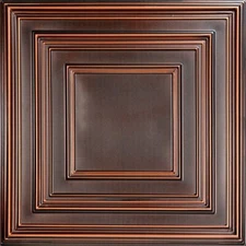 # 222 - Antique Copper 2'x2' PVC Decorative Ceiling Tile Glue Up/Grid